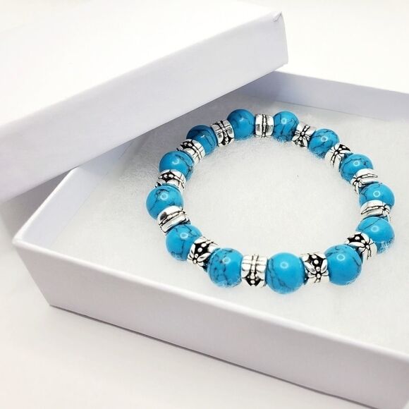 Hand Crafted Tibetan Style Turquoise Bracelet - Picture 2 of 8